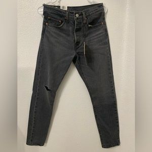 Levi’s 501 Skinny High Rise Premium Ripped Knee Black Jeans